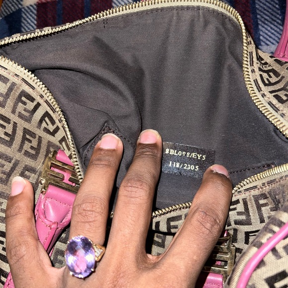 Not for sale!!!! FENDI Zucchino Forever Bauletto Boston Bag💖 - Picture 7 of 8